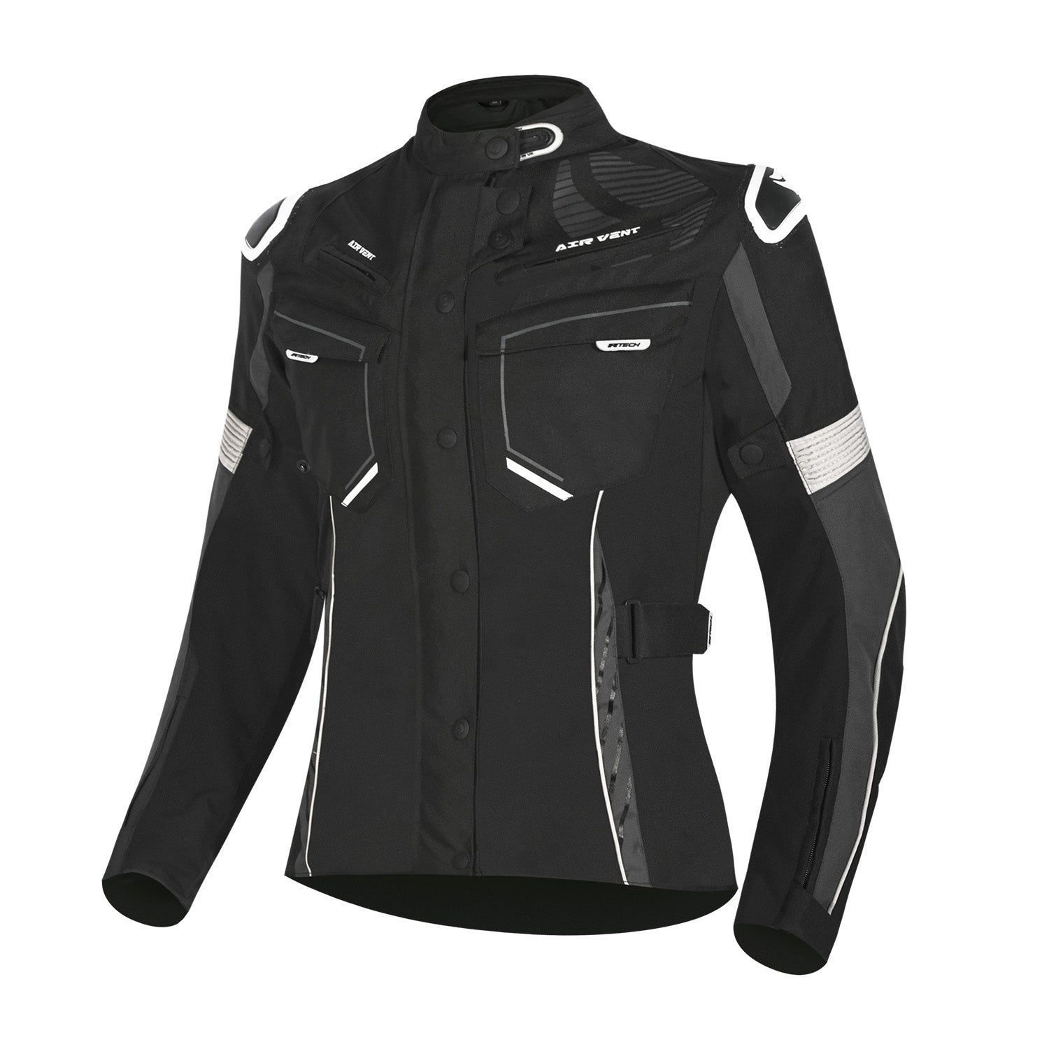 R-TECH KNIGHT RIDER GIACCA MOTO 3 IN 1 DONNA TESSUTO LUNGA NERO ANTRACITE BIANCO 