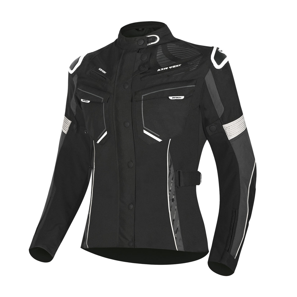 R-TECH KNIGHT RIDER GIACCA MOTO 3 IN 1 DONNA TESSUTO LUNGA NERO ANTRACITE BIANCO 