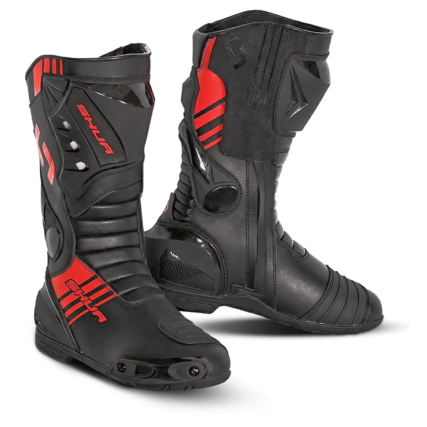 Shua Super Tech Stivali da moto da corsa /Pista Nero/Rosso 