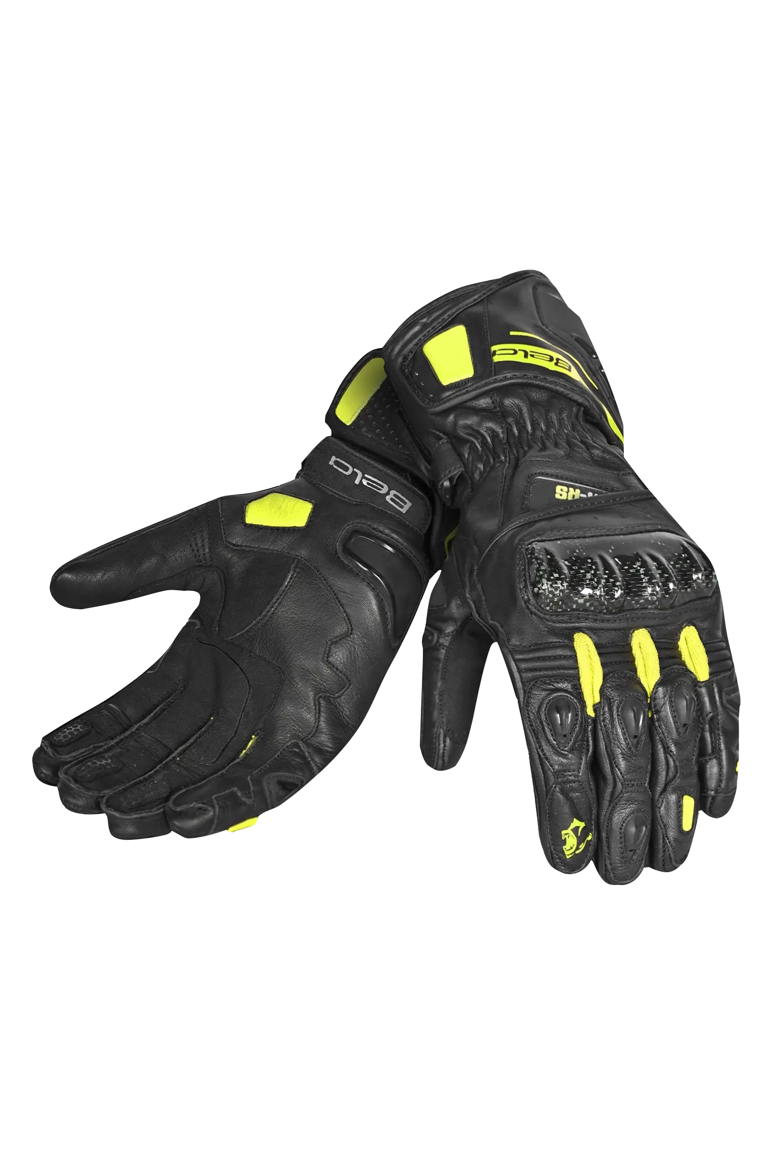BELA Venom RS Guanti da corsa da Donna- Neri / Giallo Fluorescente 