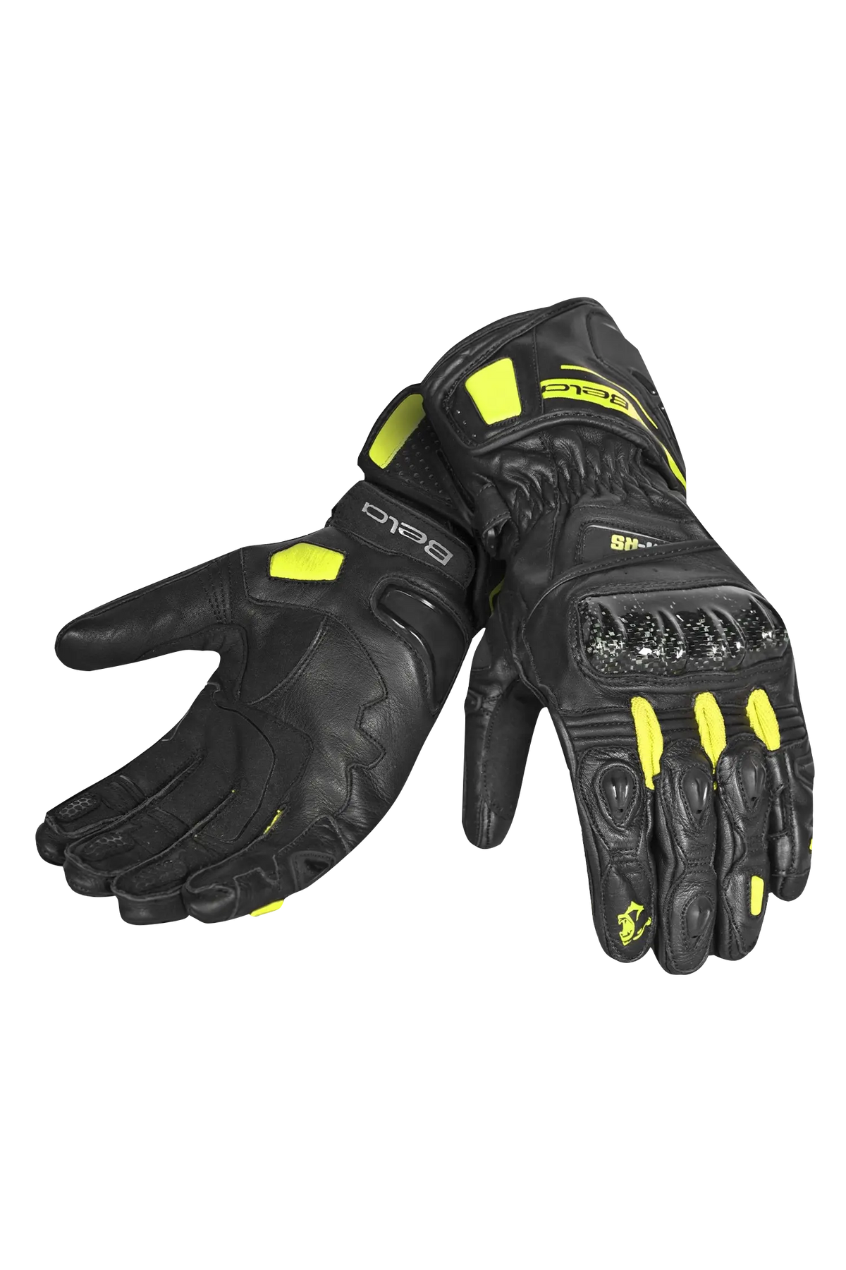 BELA Venom RS Guanti da corsa da Donna- Neri / Giallo Fluorescente 