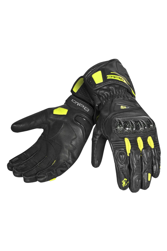 BELA Venom RS Guanti da corsa da Donna- Neri / Giallo Fluorescente 