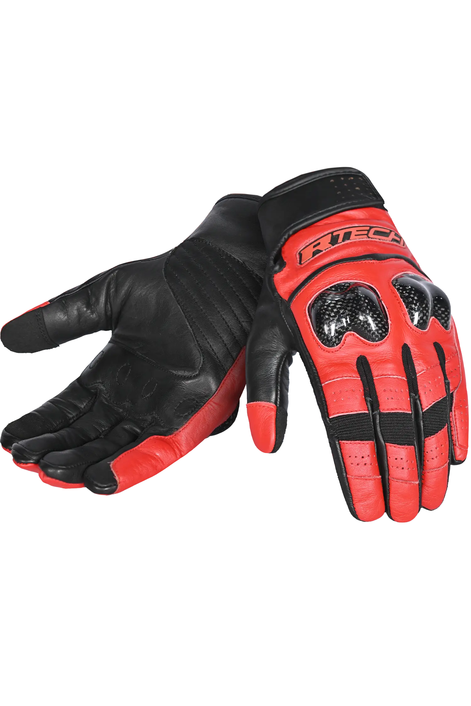 R-Tech Falcon Guanti Per Moto Nero Rosso 