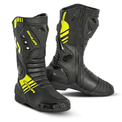 Shua Super Tech Stivali da moto da corsa Pista Nero Giallo 