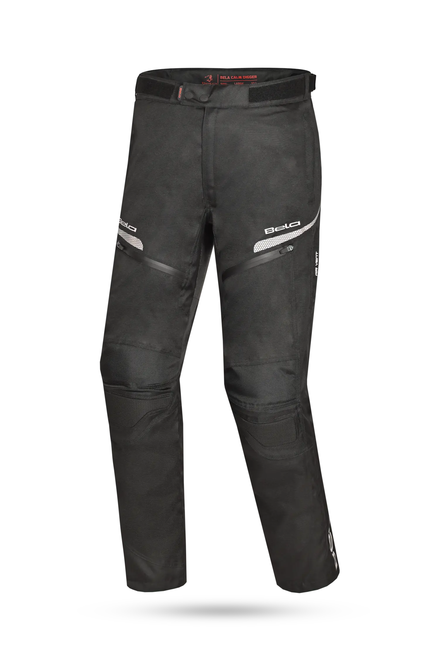 BELA - Pantalón Textil Calm Digger 34L Nero/Rojo 