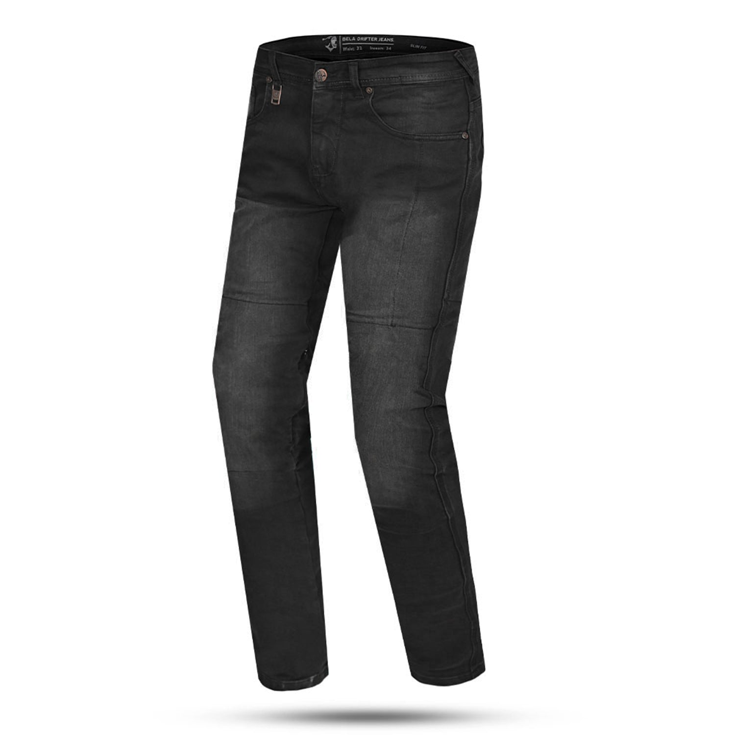 BELA STROKE 30L JEANS DI MOTO UOMO NERO SPRAY 