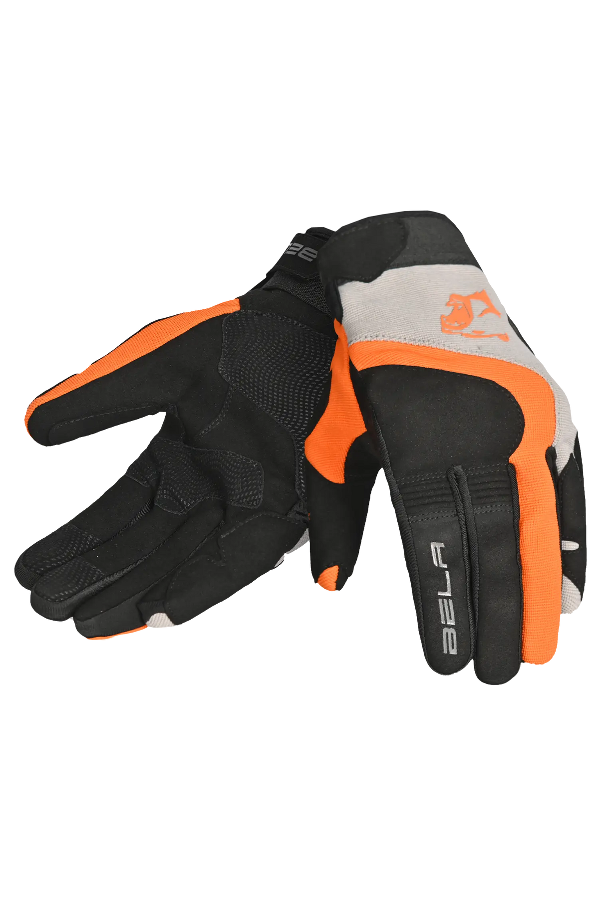 Bela Adventure Uomo Guanto Tessile Nero Arancio 