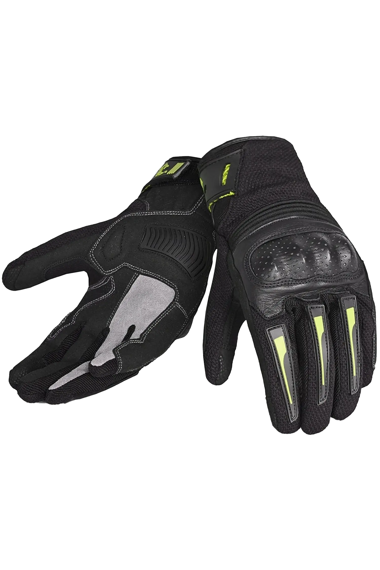 Bela Drift Donna Guanti Moto Tessuto Nero Giallo 