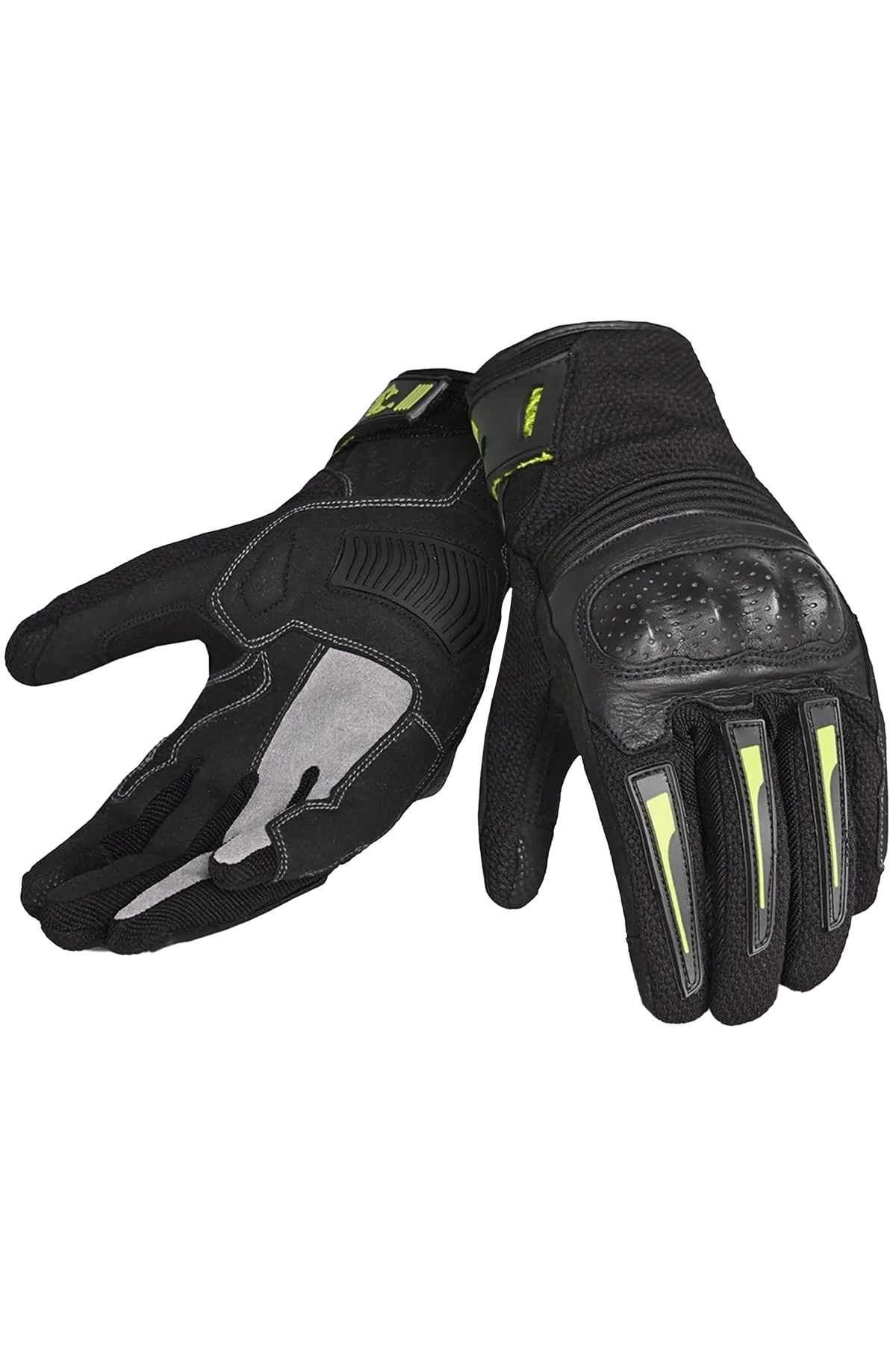 Bela Drift Donna Guanti Moto Tessuto Nero Giallo 