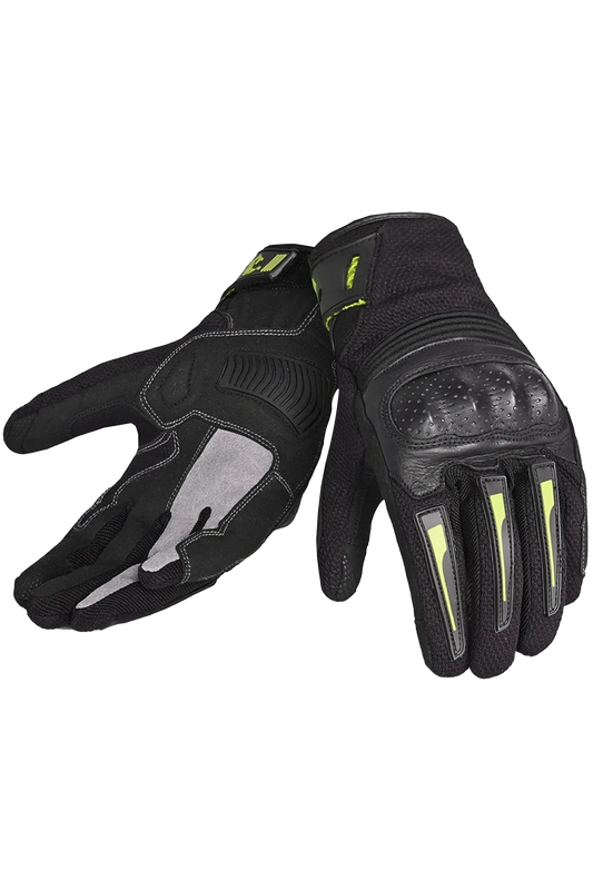 Bela Drift Donna Guanti Moto Tessuto Nero Giallo 