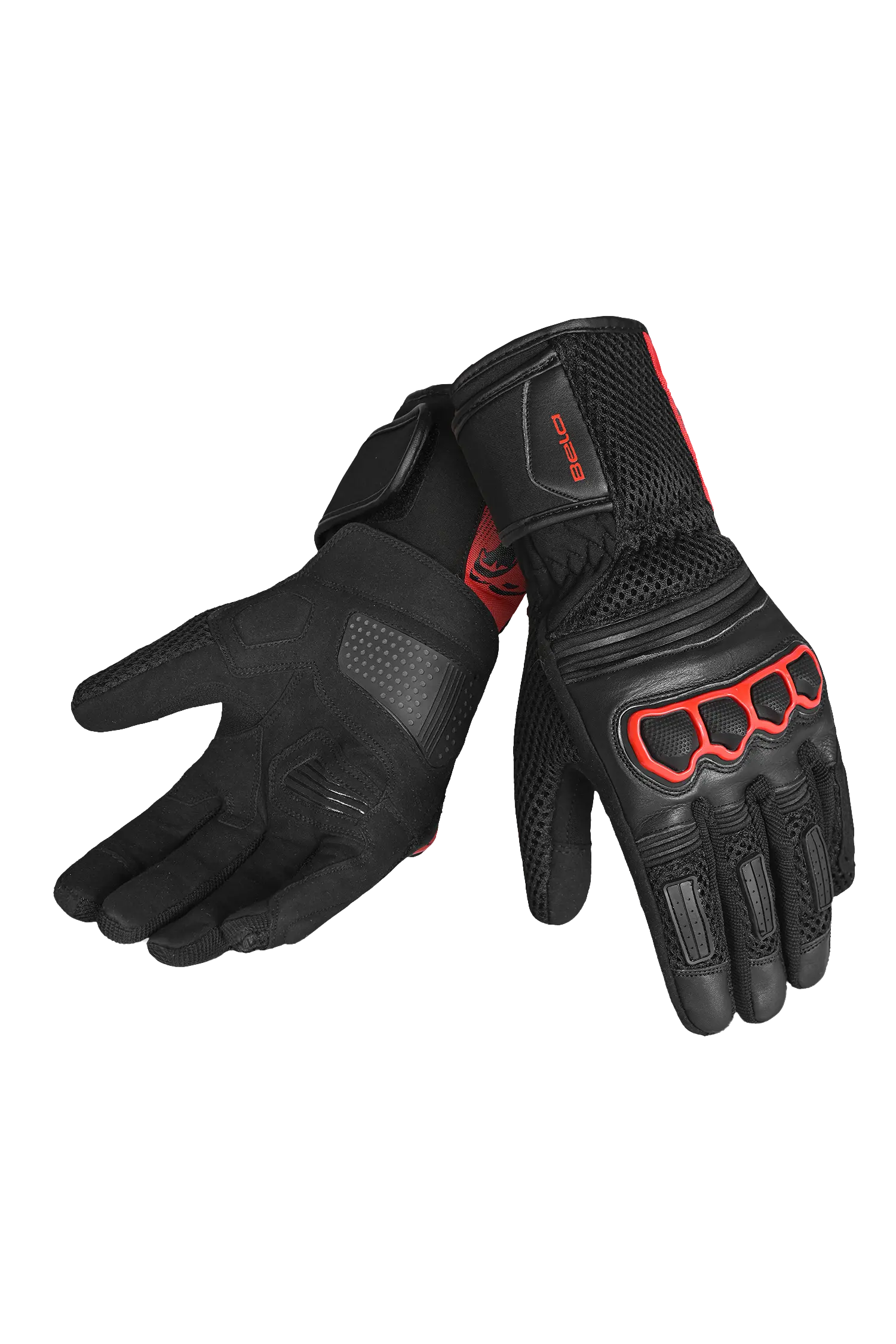 Bela Twix Men Guanti Moto Nero Rosso 