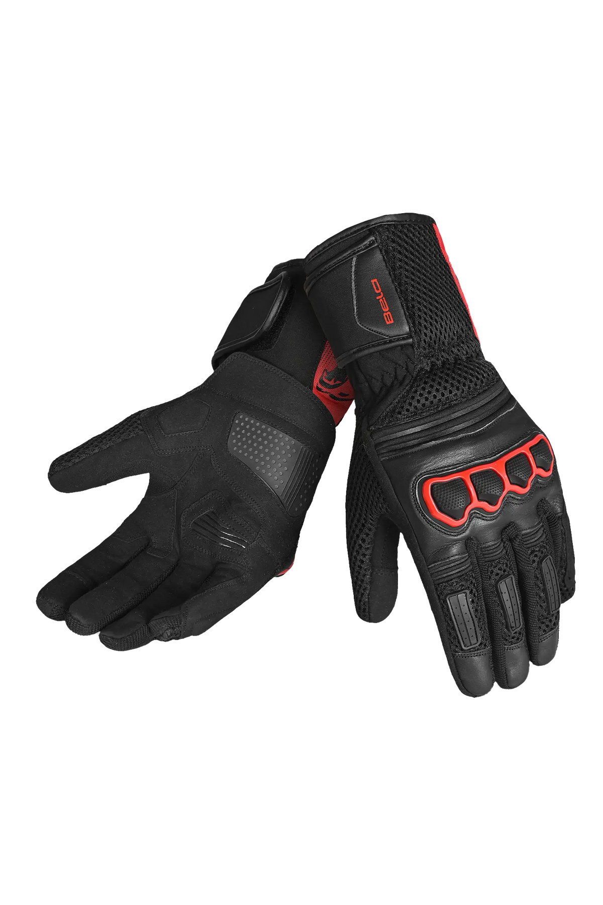 Bela Twix Men Guanti Moto Nero Rosso 