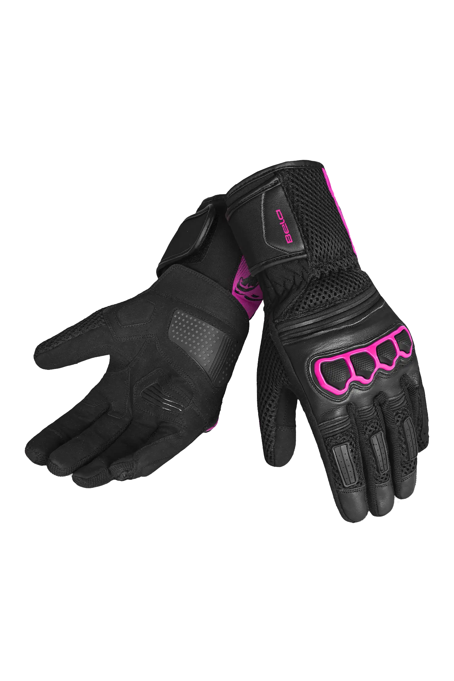 Bela Twix Donna Guanti Moto Nero Rosa 