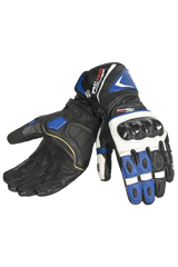 Bela Rocket Long  Guanto da Motociclista Nero/Blue/Bianco 