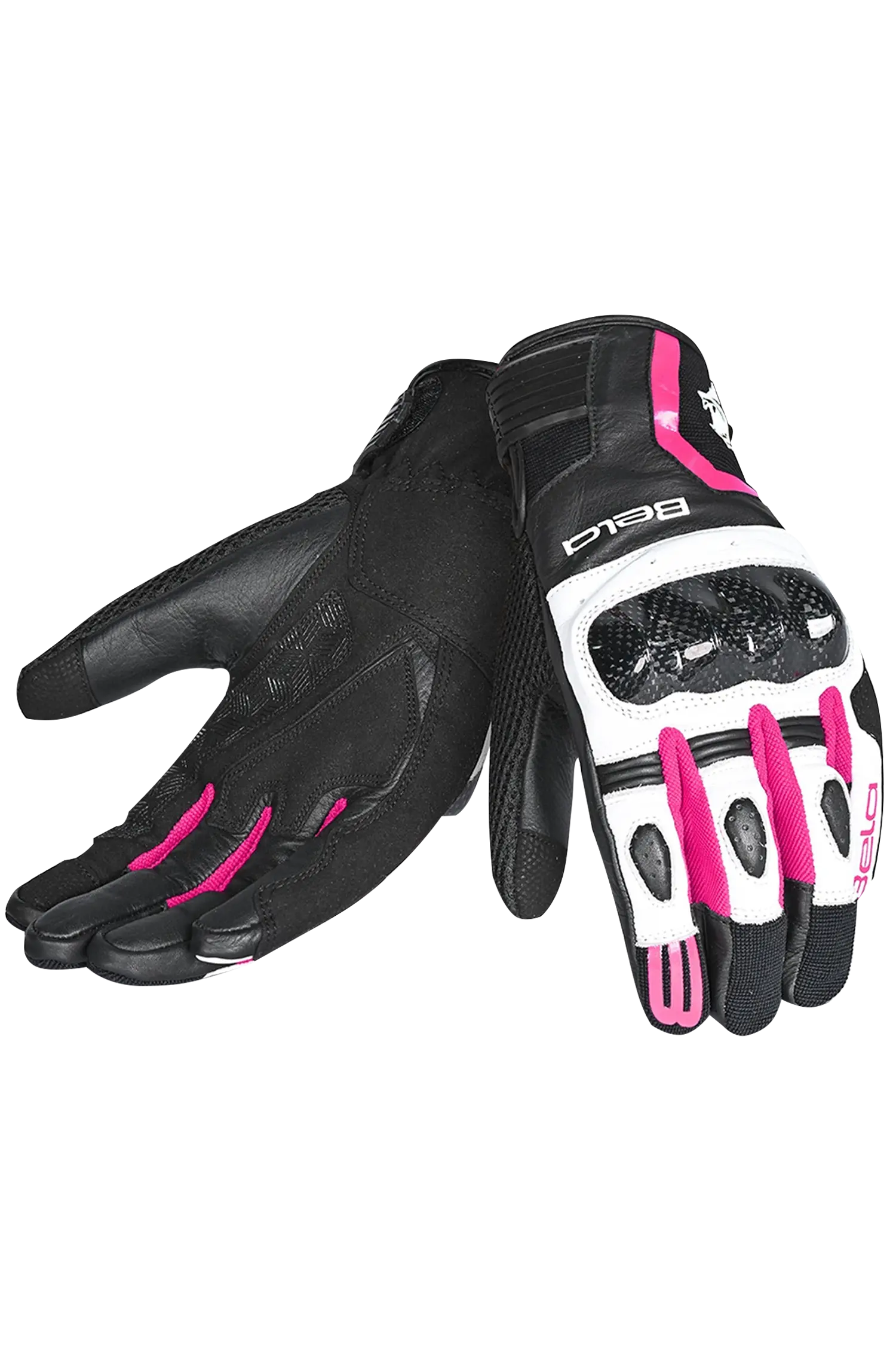 Bela Air Flow Donna Guanti moto estivi Nero Rosa 