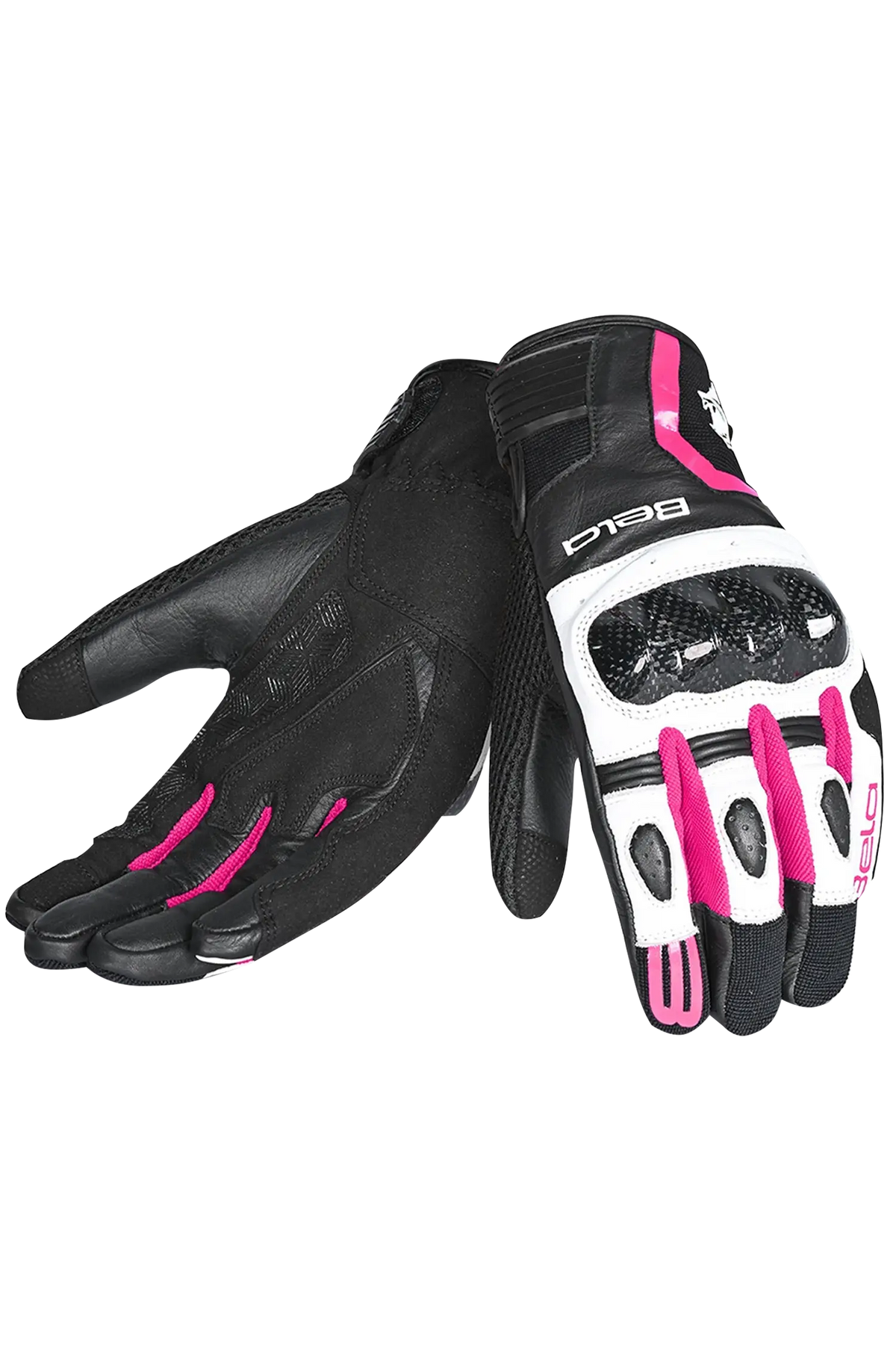 Bela Air Flow Donna Guanti moto estivi Nero Rosa 