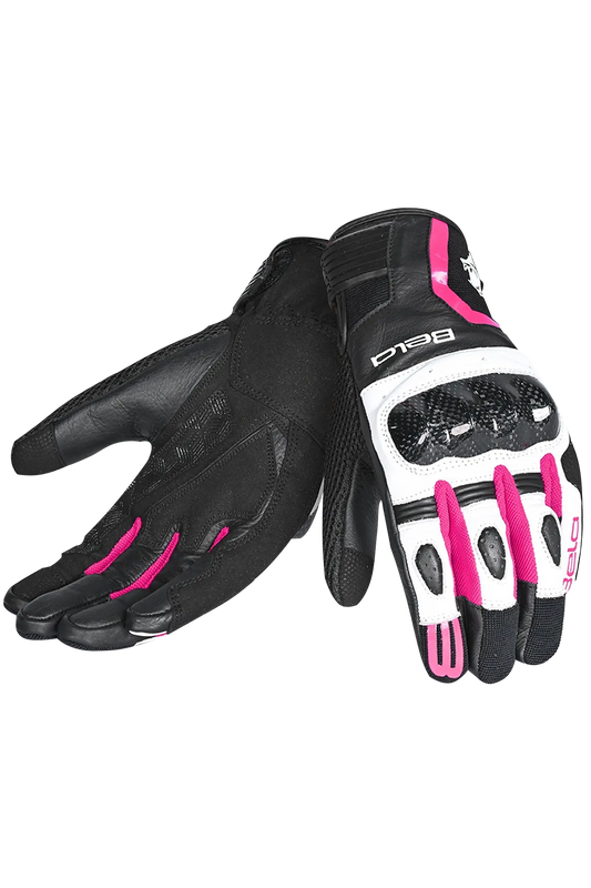 Bela Air Flow Donna Guanti moto estivi Nero Rosa 