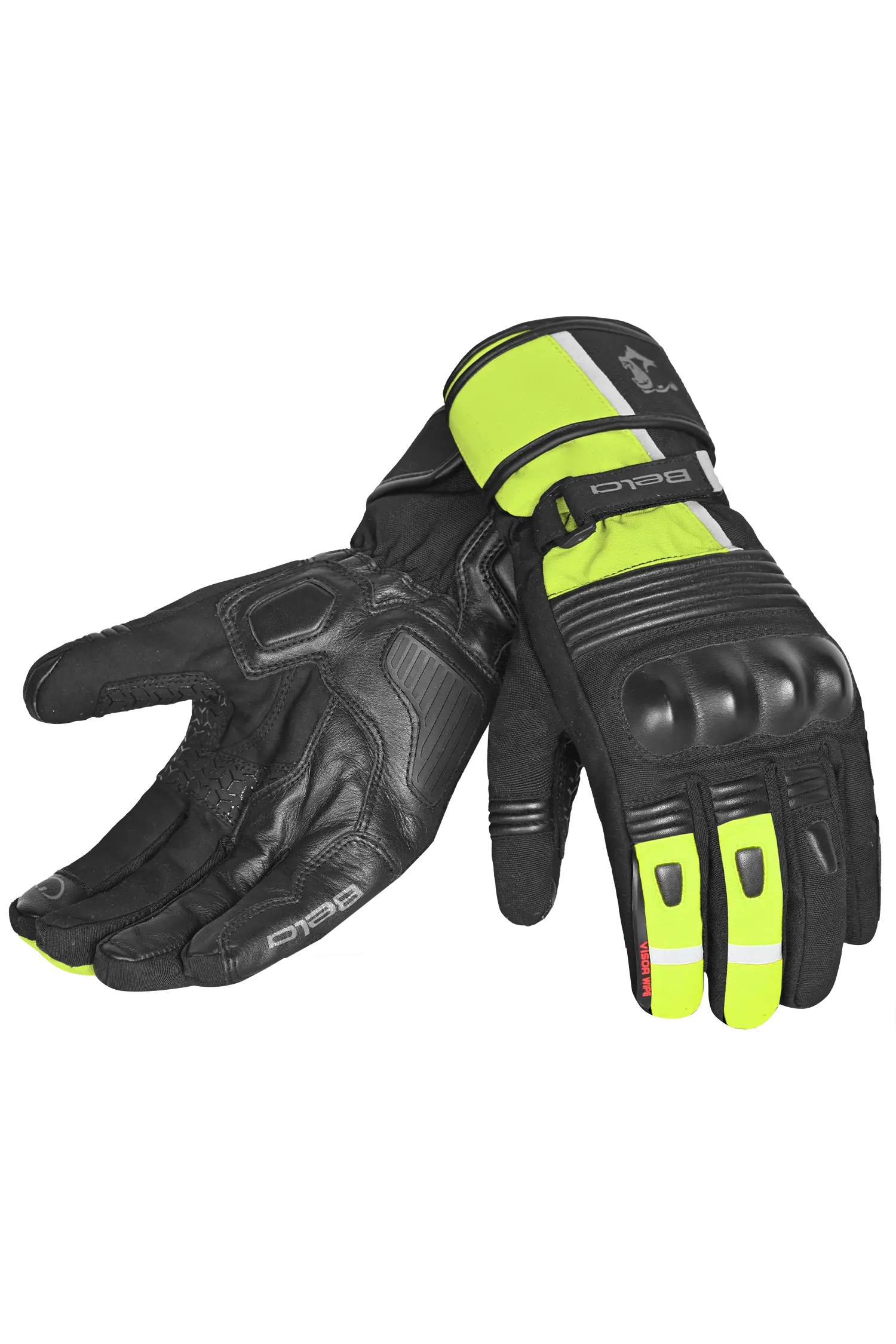 Bela Ice Winter WP Guanti donna Moto Nero Giallo Fluor 