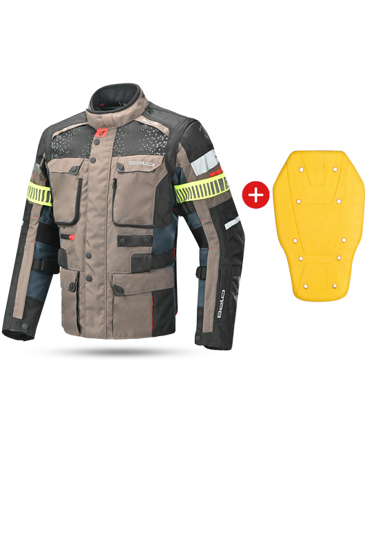 Bela Cross Road Extreme WP Giacca Tre strati moto per uomo Navy Blue / Marron ( Maniche removibili ) 