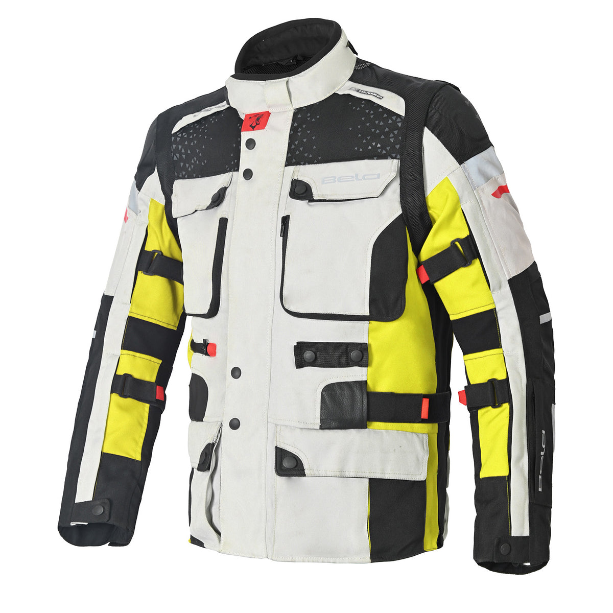 BELA CROSSROAD EXTREME WP GIACCA MOTO TESSUTO UOMO GRIGIO GHIACCIO GIALLO FLUO 