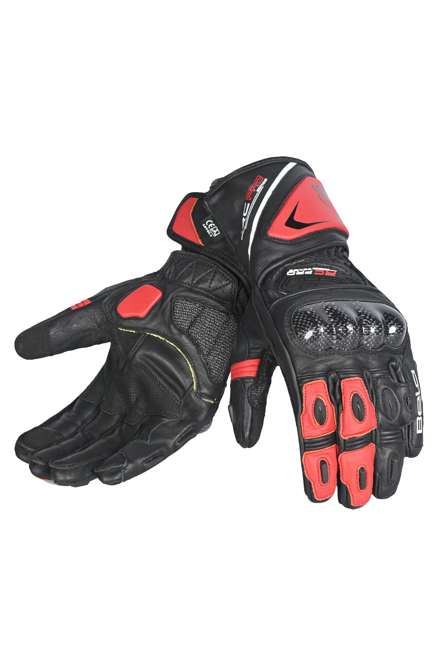 Bela Rocket Long Rosso/Nero Guanto moto da corsa 