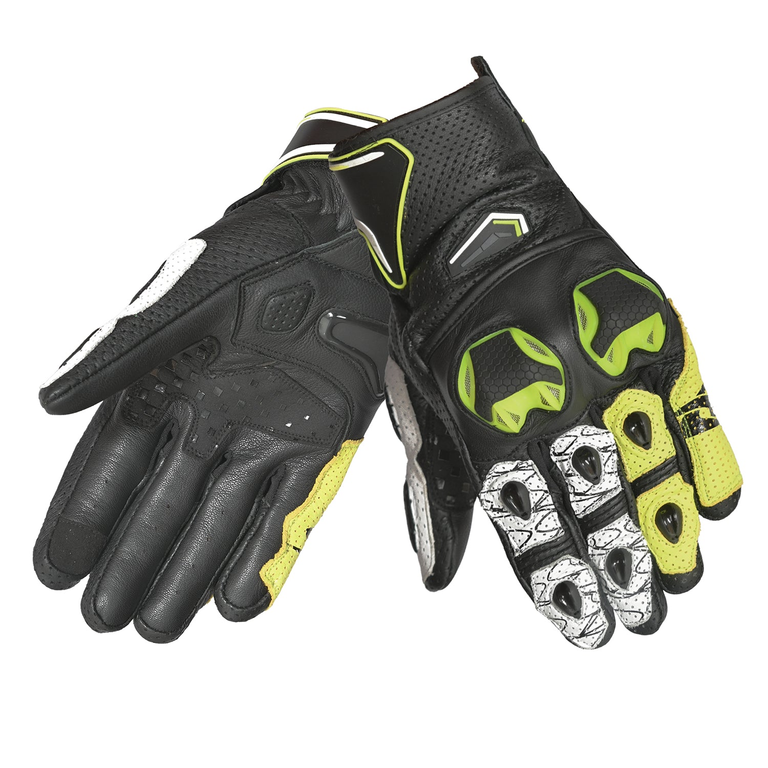 SPYKE TECH SPORT VENTED 2.0 GUANTI NERO BIANCO GIALLO 