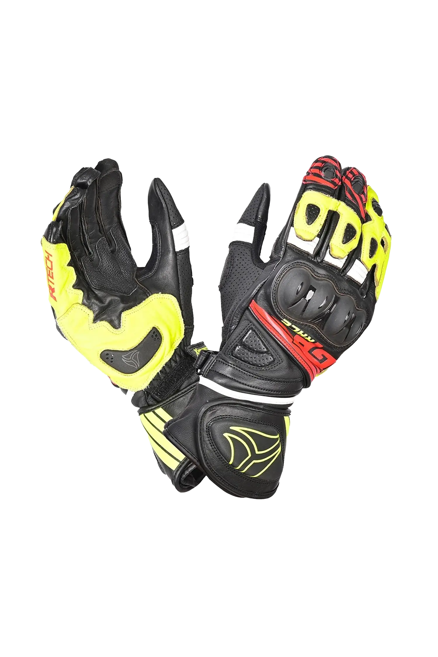 R-tech GP Racing  Guanti da corsa da uomo NERO/GIALLO 