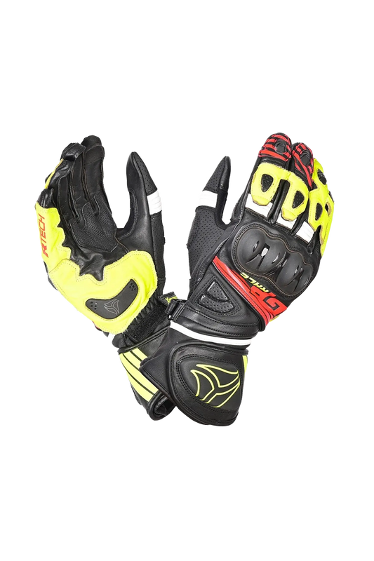 R-tech GP Racing  Guanti da corsa da uomo NERO/GIALLO 