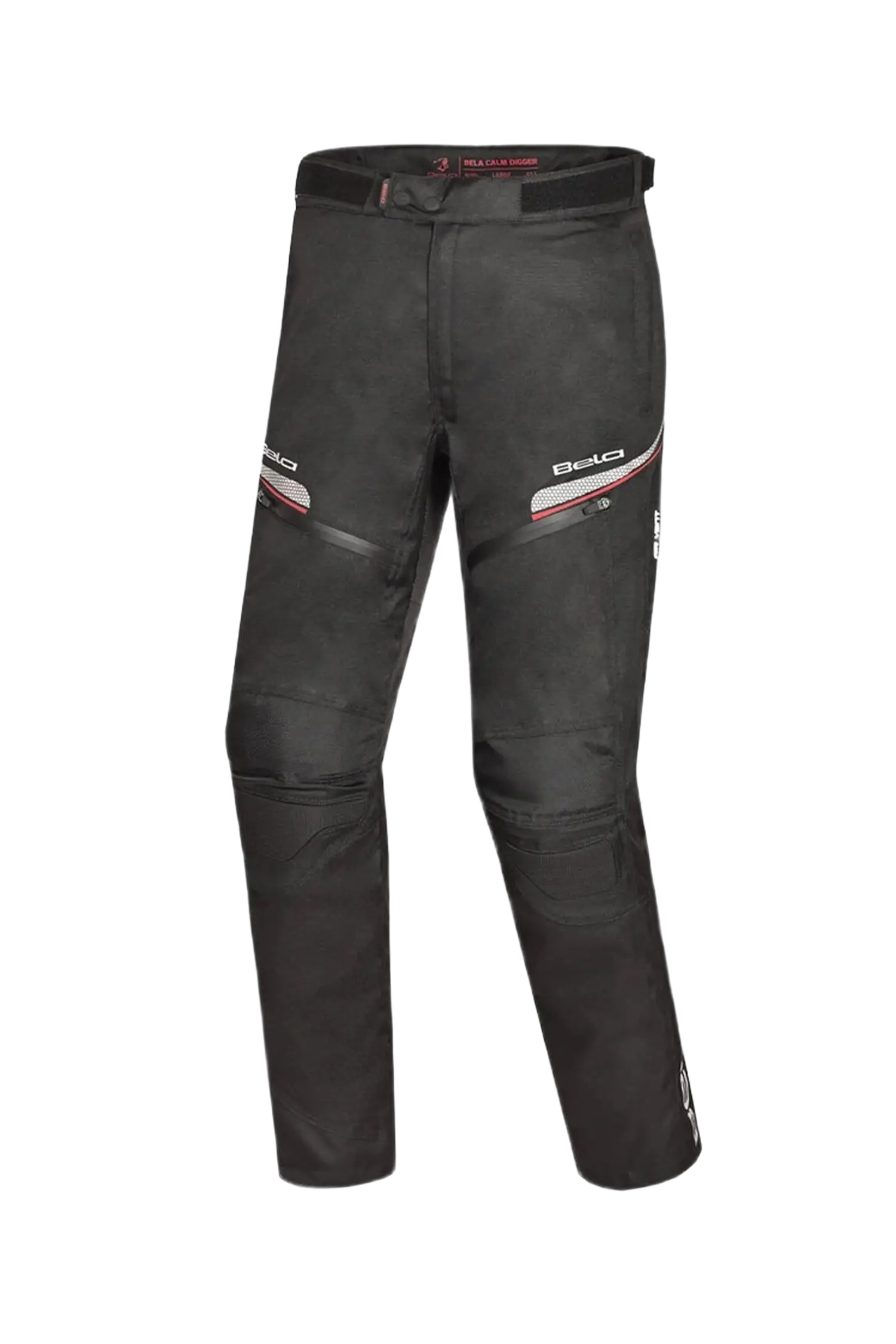 BELA - Pantaloni Calm Digger 30L in tessuto nero/rosso 