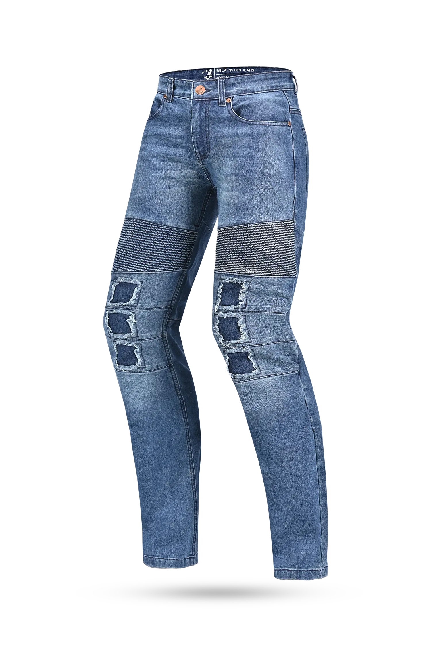 Bela PISTON Jeans Moto per Uomo blu 