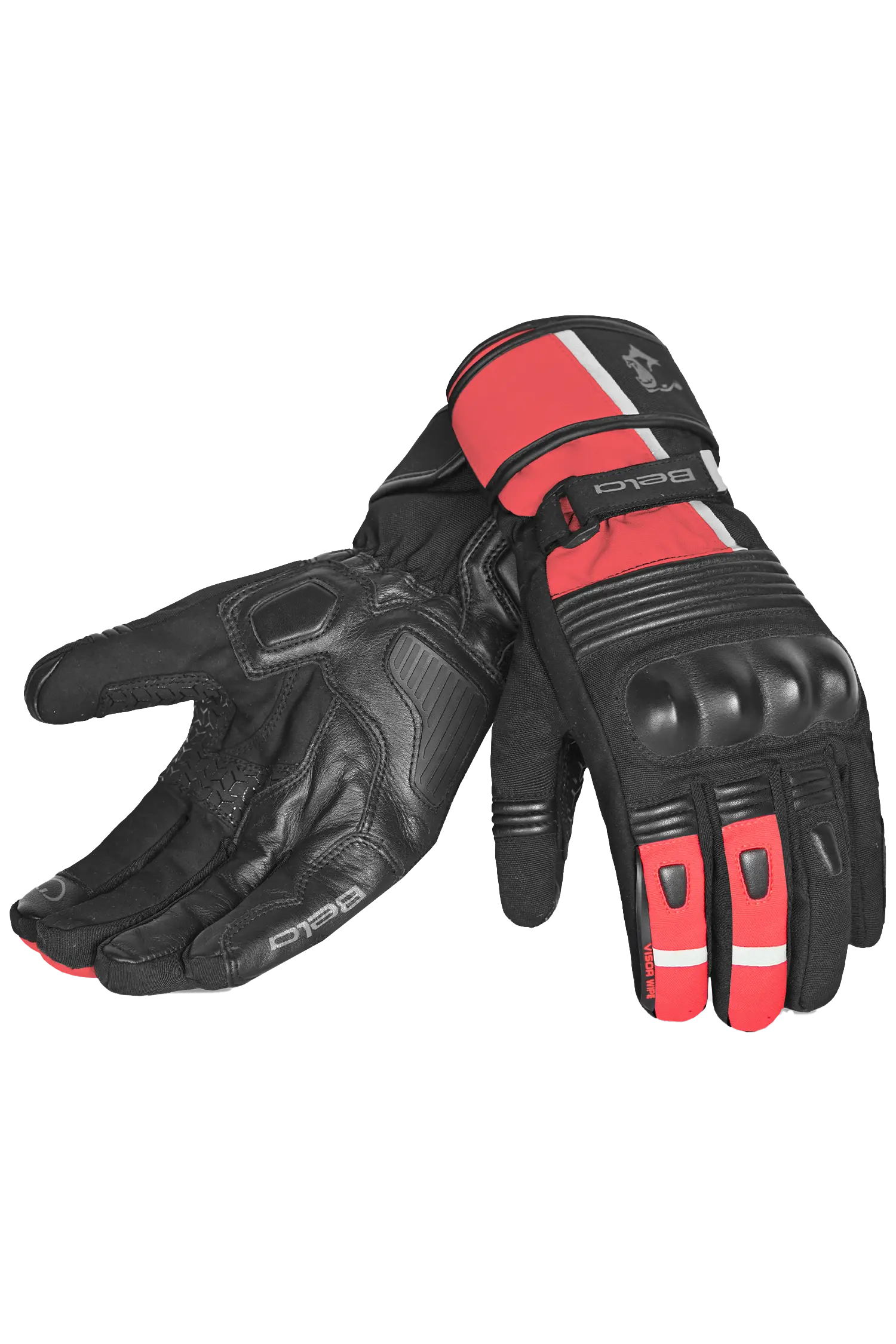 Bela Ice Winter WP Guanti Moto Nero/Rosso 