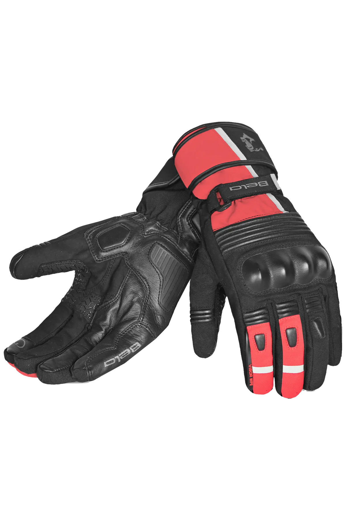 Bela Ice Winter WP Guanti Moto Nero/Rosso 