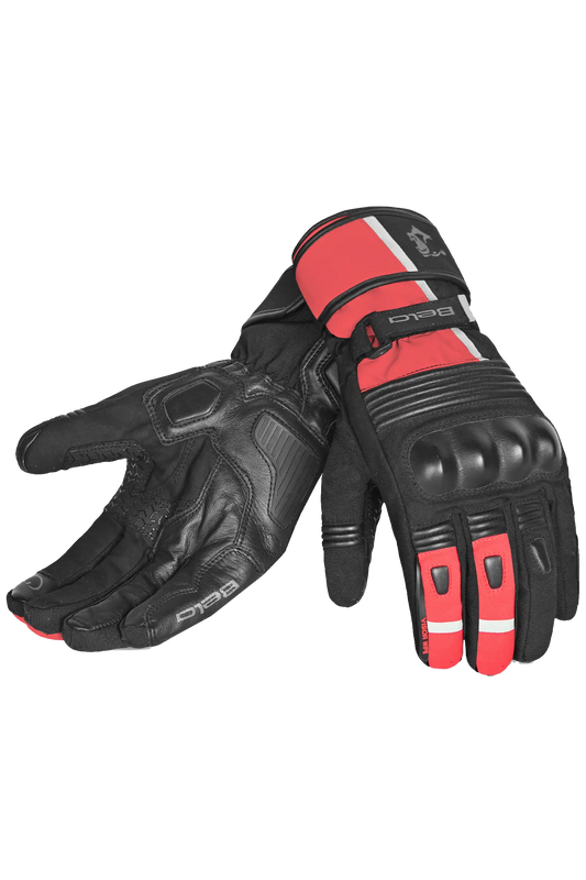 Bela Ice Winter WP Guanti Moto Nero/Rosso 