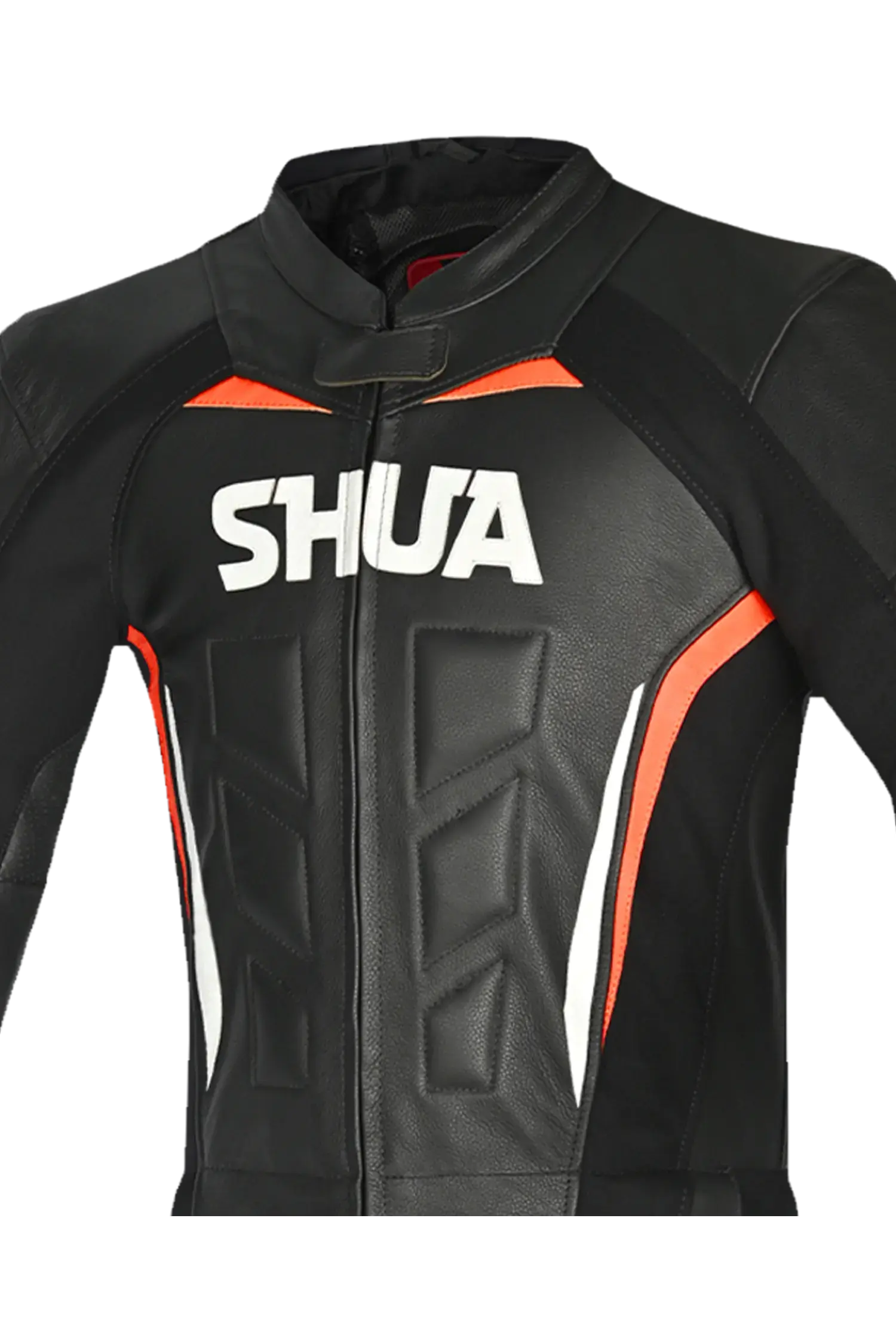 Shua Infinity Nero Arancia 2PC Tute da Moto in Pelle Uomo jacket front