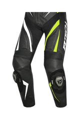 R-Tech Defender GP Tuta Moto In Pelle Racing Intera Nero/Bianco/Giallo 