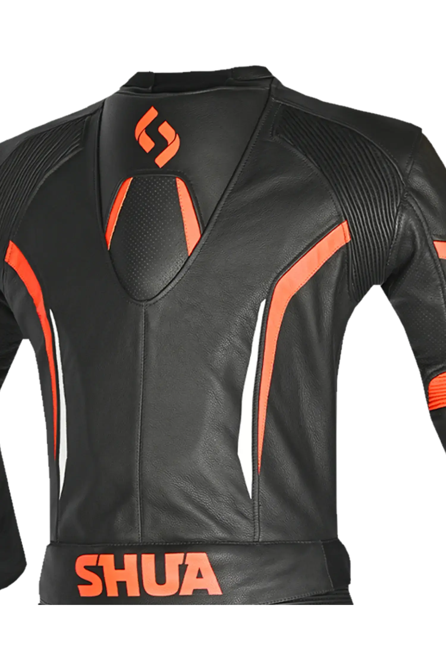 Shua Infinity Nero Arancia 2PC Tute da Moto in Pelle Uomo back jacket