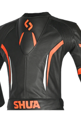 Shua Infinity Nero Arancia 2PC Tute da Moto in Pelle Uomo back jacket