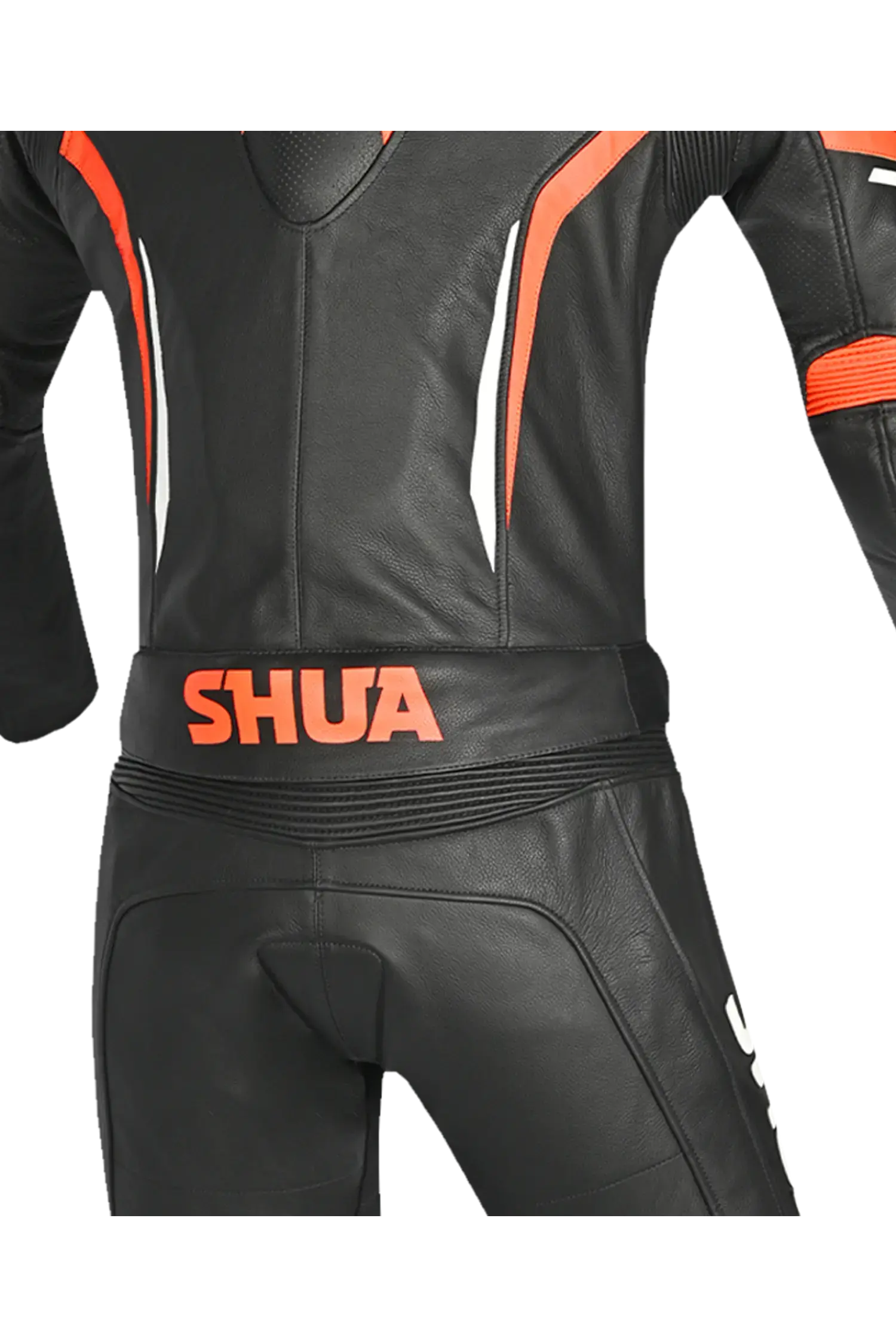 Shua Infinity Nero Arancia 2PC Tute da Moto in Pelle Uomo back hip