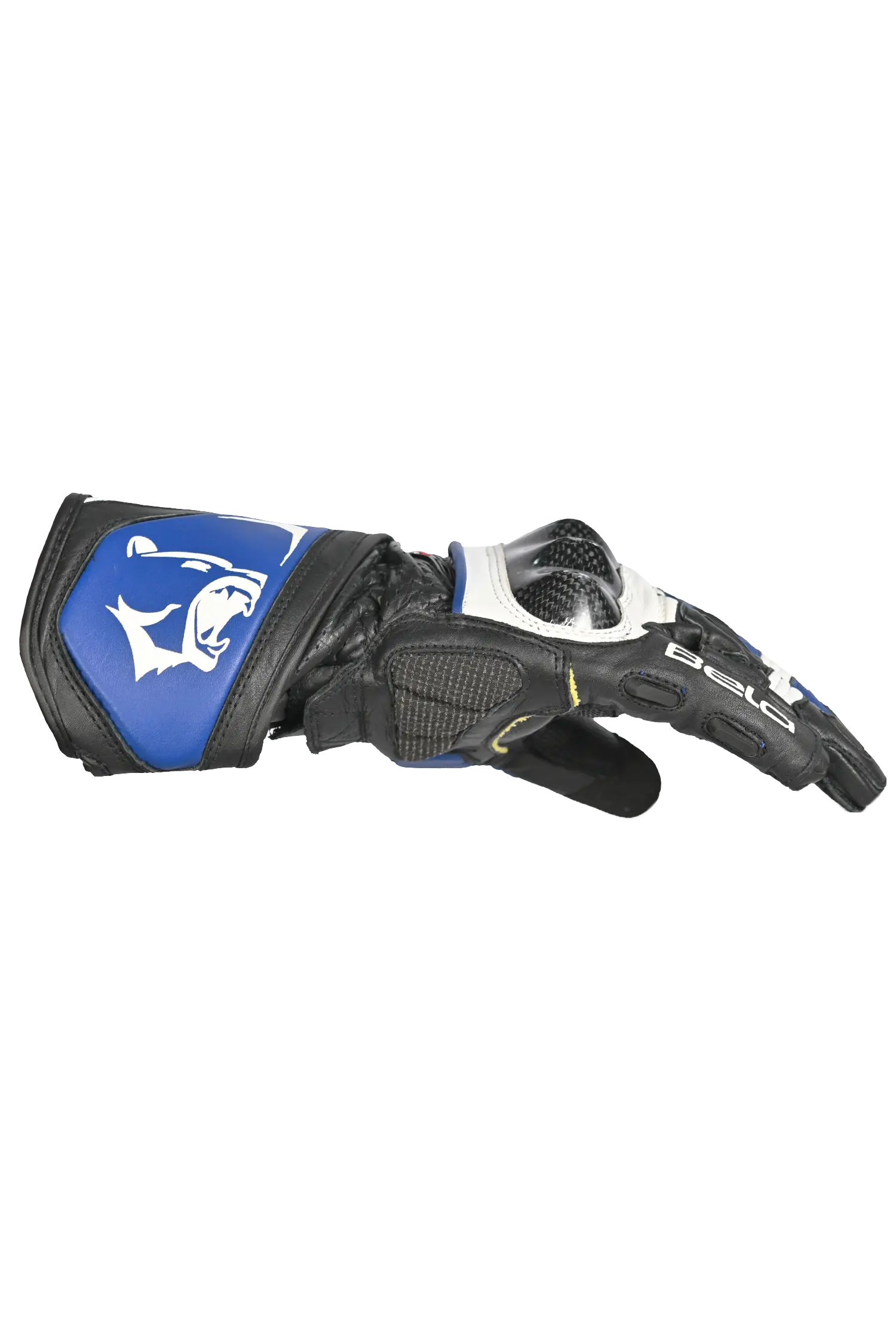 Bela Rocket Long  Guanto da Motociclista Nero/Blue/Bianco 