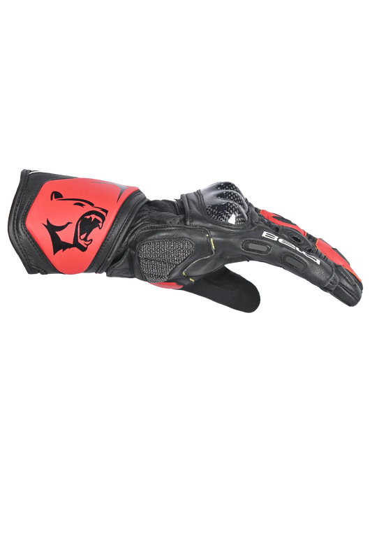 Bela Rocket Long Rosso/Nero Guanto moto da corsa 