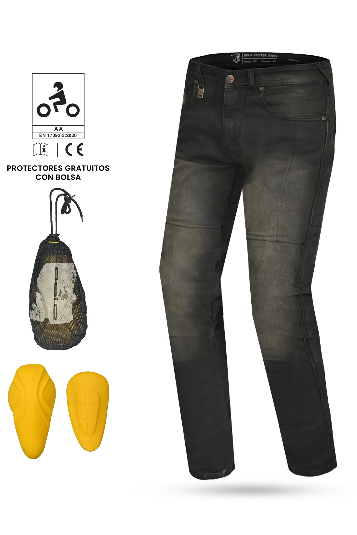 Bela - Pantalon Drifter Nero Khaki Tint 34L 