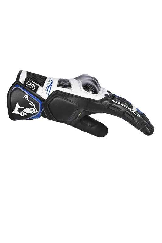 Bela Rocket Short Bianco Blu/Nero Guanto moto da corsa 
