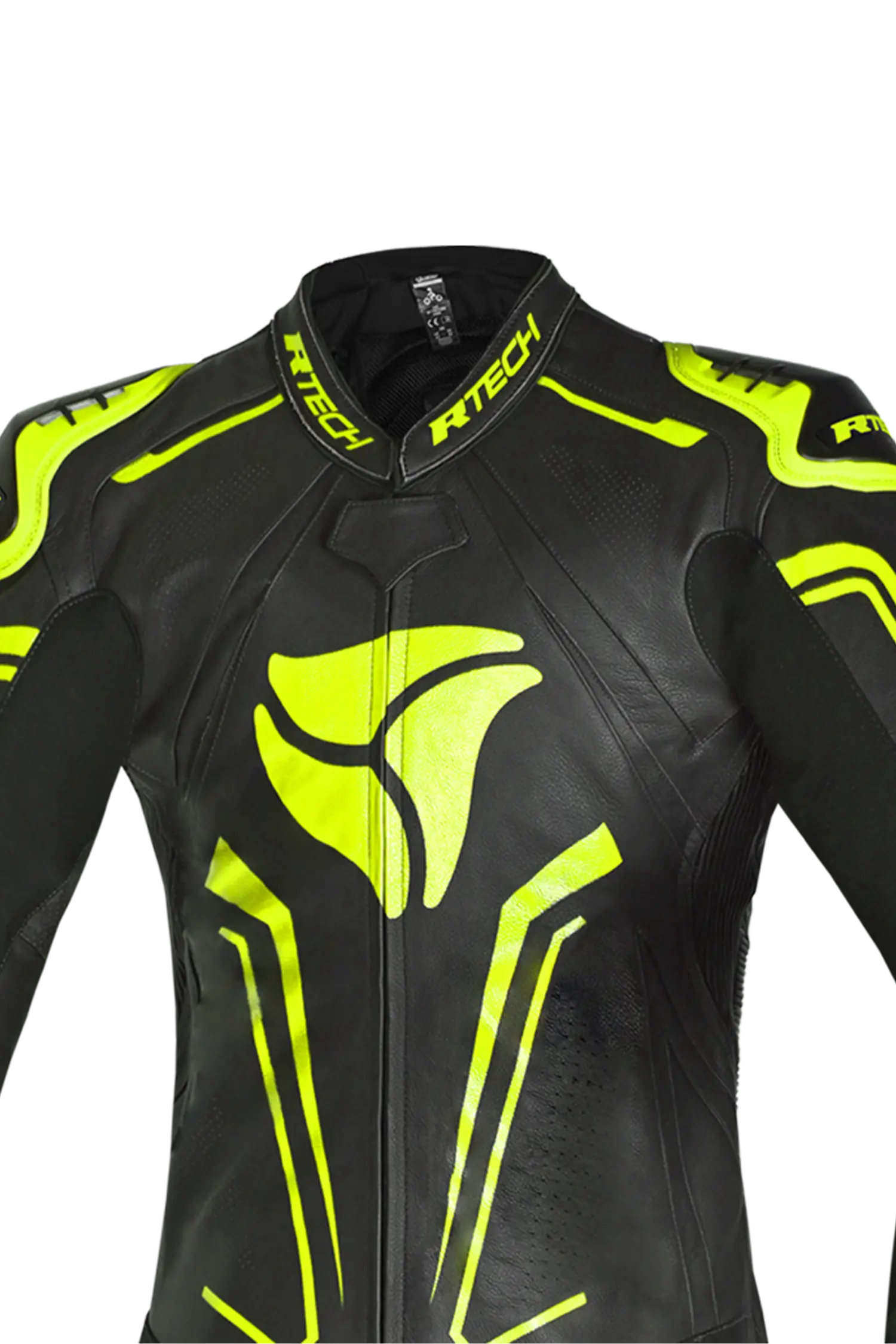 R-Tech rising star Kangaroo Mix Tuta Moto Pelle Racing Intera Nero/Giallo 