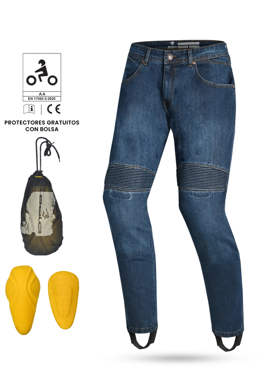 R-tech Valencia Omologato CE  livello AA  Jeanss UOMO BLU 34L 