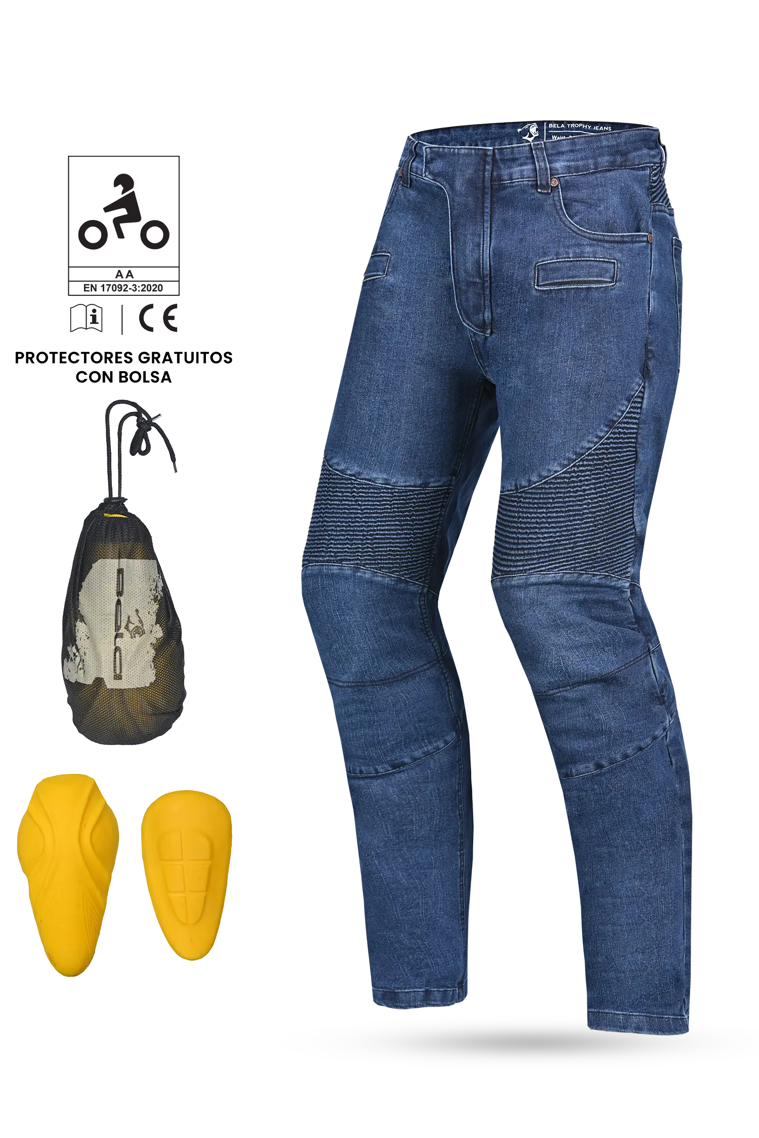 BELA trophy di Kevlar 34L interna cucitura Pantaloni blu 