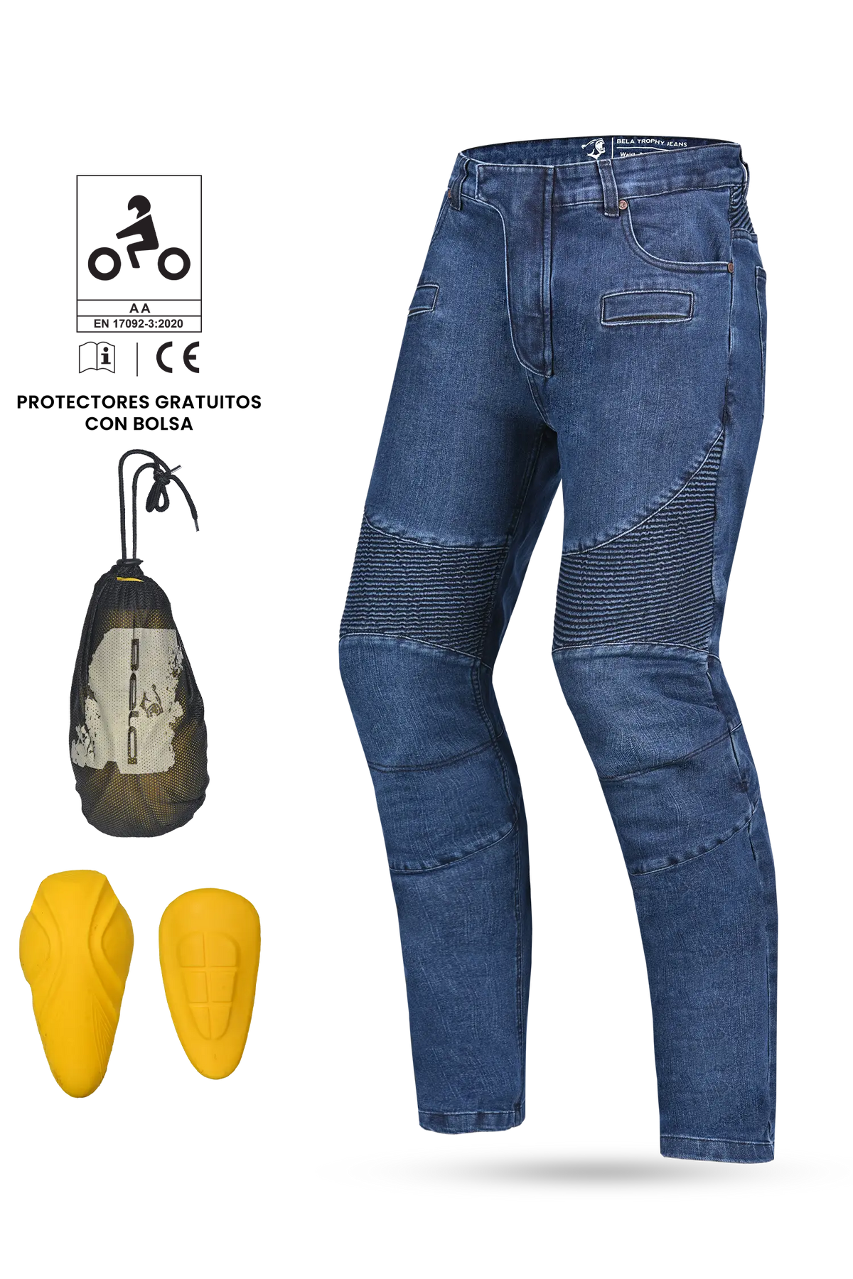 BELA trophy di Kevlar 34L interna cucitura Pantaloni blu 