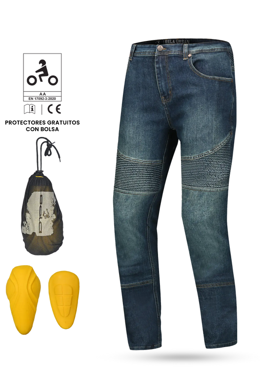 BELA - Pantalón Denim Jeans Urban Lady 32L Vintage Azul 