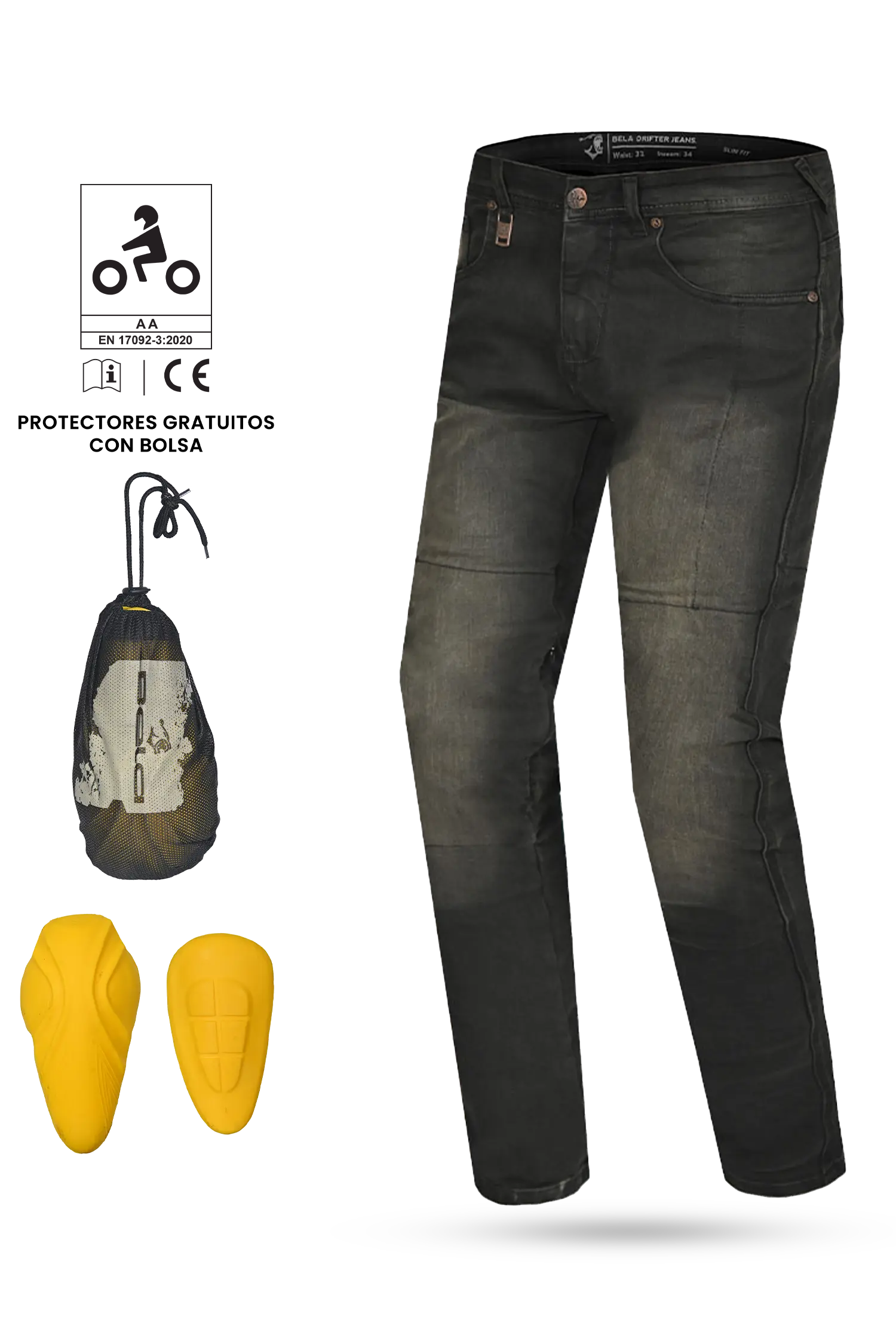 Bela - Pantalon Drifter Khaki Azul 34L 
