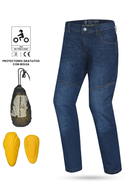 BELA Stroke Pantaloni Protettivi Moto Blu 
