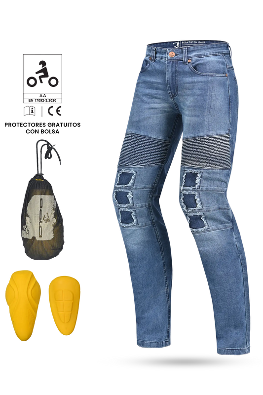 Bela PISTON Jeans Moto per Uomo blu 
